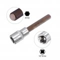 Uxcell H10 Hex Bit Socket 1 2 Square Drive Cr-v Sockets S2 Steel Bits 4 Length With Shank Power Drill Adapter