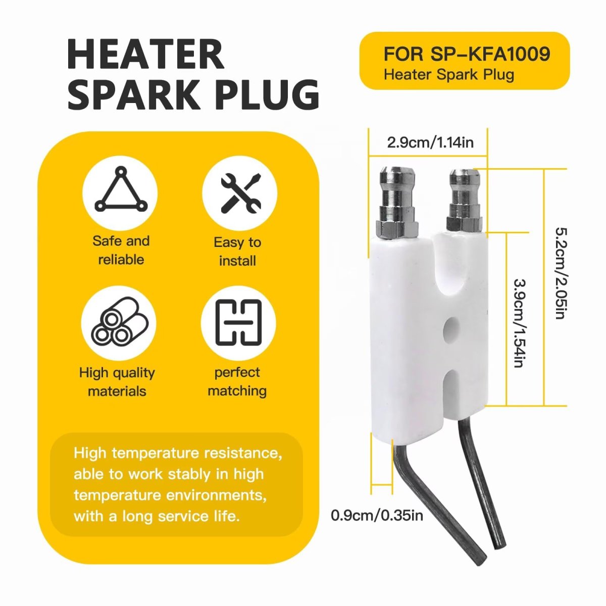 2x Sp-kfa1009 Spark Plug Replacement For Portable Heaters Models Rmc-kfa170tdgp 2008 Rmc-kfa400tdgd 2010 Rmc-kfa650tdgd