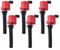 Ena Set Of 6 Red Ignition Coil Pack Ford Mercury Mazda Tribute Mariner Escape Five Hundred Freestyle Montego Taurus Sable V6 3