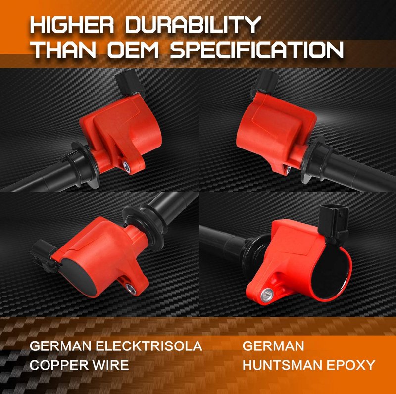 Ena Set Of 6 Red Ignition Coil Pack Ford Mercury Mazda Tribute Mariner Escape Five Hundred Freestyle Montego Taurus Sable V6 3