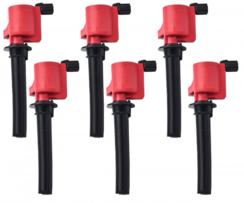 Ena Set Of 6 Red Ignition Coil Pack Ford Mercury Mazda Tribute Mariner Escape Five Hundred Freestyle Montego Taurus Sable V6 3