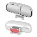 Uxcell Dual Adjustable Wide Angle Car Left Side Rear View Blind Spot Mirror Silver Tone
