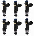 Set Of 6pcs Fuel Injectors With Connector Plug Harness Pigtail Wire 0280158005 16600-7y000 Fits 2003-2009 Replacement For