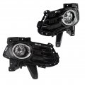 Hecasa Bumper Fog Light W Bulbs Bezel Brackets Compatible With 2013-2016 Ford Fusion Black Front Lights Surrounds 