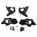 Hecasa Bumper Fog Light W Bulbs Bezel Brackets Compatible With 2013-2016 Ford Fusion Black Front Lights Surrounds 