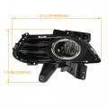 Hecasa Bumper Fog Light W Bulbs Bezel Brackets Compatible With 2013-2016 Ford Fusion Black Front Lights Surrounds 