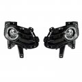 Hecasa Bumper Fog Light W Bulbs Bezel Brackets Compatible With 2013-2016 Ford Fusion Black Front Lights Surrounds 