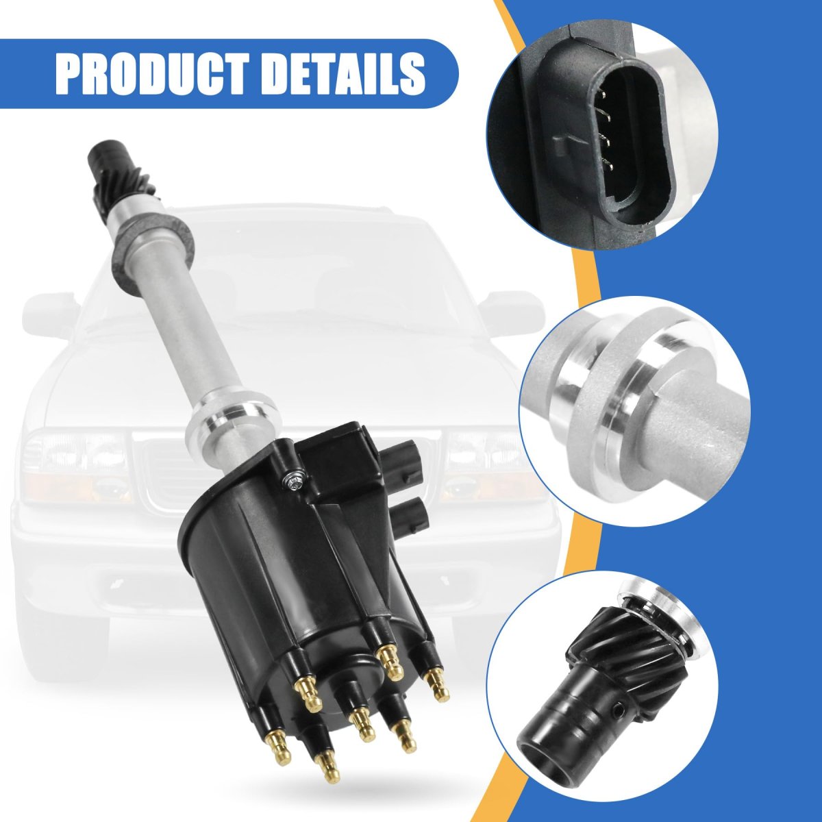 Ignition Distributor With Cap Rotor Replacement For Chevy Astro C1500 C2500 K1500 S10 Caprice Gmc Caballero G1500 Jimmy Replace