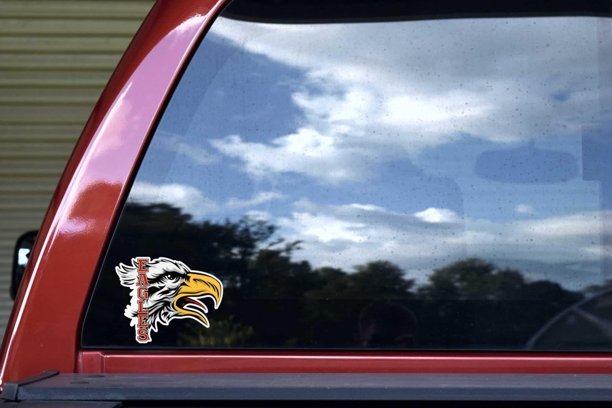 Stickertalk Red Eagle Mascot Sticker 5 Inches By 4