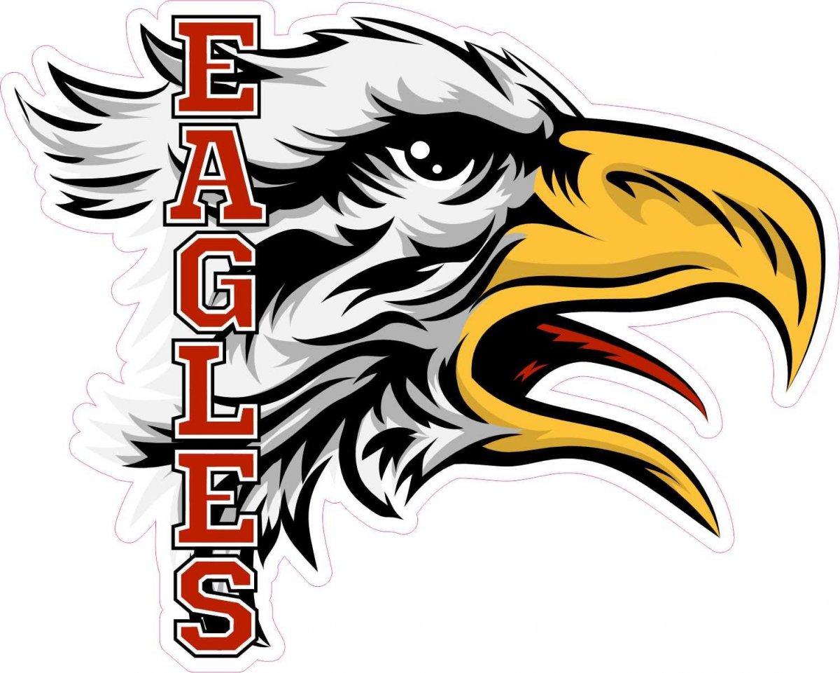 Stickertalk Red Eagle Mascot Sticker 5 Inches By 4