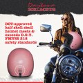 Daytona Helmets 3 4 Shell Open Face Motorcycle Helmet A Dot Approved Pink Metal Flake Xl