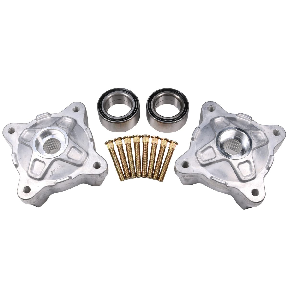 Front Left Right Wheel Hubs With Studs Bearings Replacement For Polaris Rzr S 800 Efi 2008 2009 2010 2011 2012 2013 2014
