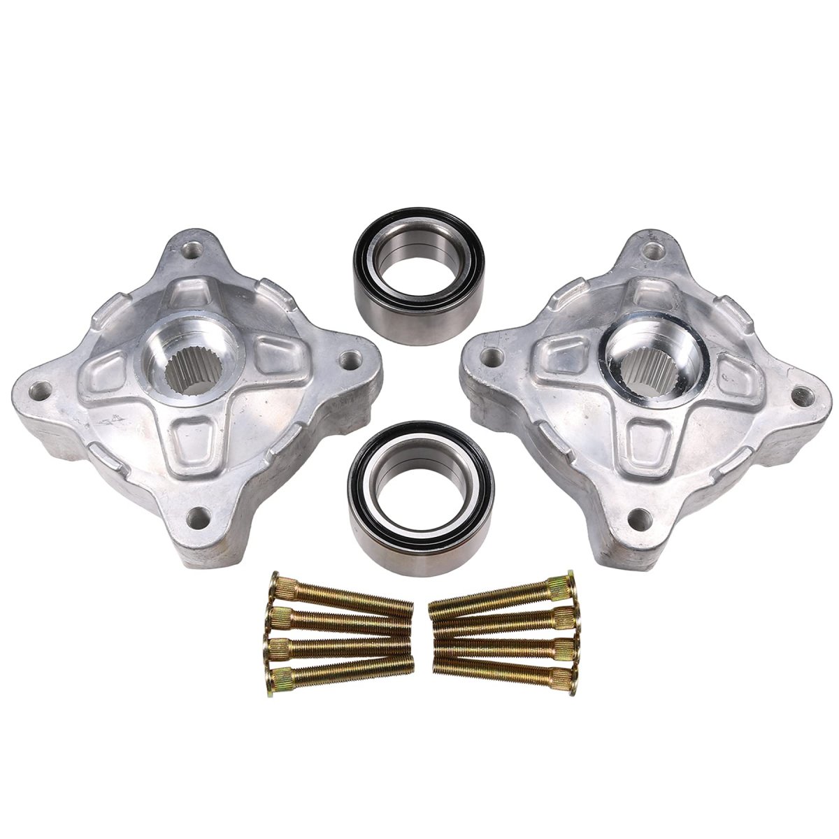 Front Left Right Wheel Hubs With Studs Bearings Replacement For Polaris Rzr S 800 Efi 2008 2009 2010 2011 2012 2013 2014