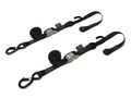 1in Soft Tye Tie Downs For Motorcycles And Atvs Black Chrome 23624 Bk Chrm Heavy Duty Nylon Straps With Coated Hooks Teardrop 