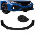 3pcs Front Bumper Lip For 2016-2021 Honda Civic Spoiler Splitter Body Kit Plastic Matte Black 