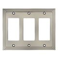 Cosmas 25084-sn Satin Nickel Triple Gfi Decora Rocker Wall Switch Plate Switchplate Cover 