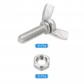 Uxcell 10pcs M6-1x20mm Wing Butterfly Screws Bolts With Nuts 304 Stainless Steel Bolt Thumb Hand