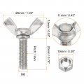 Uxcell 10pcs M6-1x20mm Wing Butterfly Screws Bolts With Nuts 304 Stainless Steel Bolt Thumb Hand