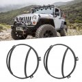 Fydun Headlight Grill Cover Pair Of Black Iron Car Front Protector For Wrangler Jk 2007a 2017