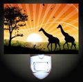 Safari Sunset Giraffes Decorative Night Light 