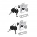 Jojofuny 2pcs Lock Of Glass-frame Cabinet Showcase For Shop Door Anti- Display Case Glass Drawer Counters Security No Punching