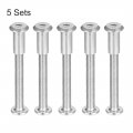 Uxcell Screw Post Fit For 5 16 8mm Hole Dia Male M6x60mm Belt Buckle Binding Bolts Leather Fastener Stainless Steel Sets