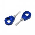 X Autohaux 4pcs 12mm Dia Hole Blue Metal Chain Axle Adjuster Tensioner With 420 Connector Links For Motorcycle Honda Xr Crf 50