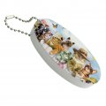 Graphics More Cats In Hats Club Pattern Floating Keychain Oval Foam Fishing Boat Buoy Key Float