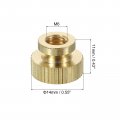 Uxcell Knurled Thumb Nuts 4pcs M6 X D14mm H11mm Brass High Head Blind Hole With Collar Round Knobs Fasteners For 3d Printer