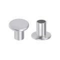 100 Pcs 6mm X 8mm Aluminum Flat Head Semi-tubular Rivets Silver Tone 