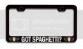 Got Spaghetti Italian Italy Black Metal License Plate Frame Tag Holder E26 