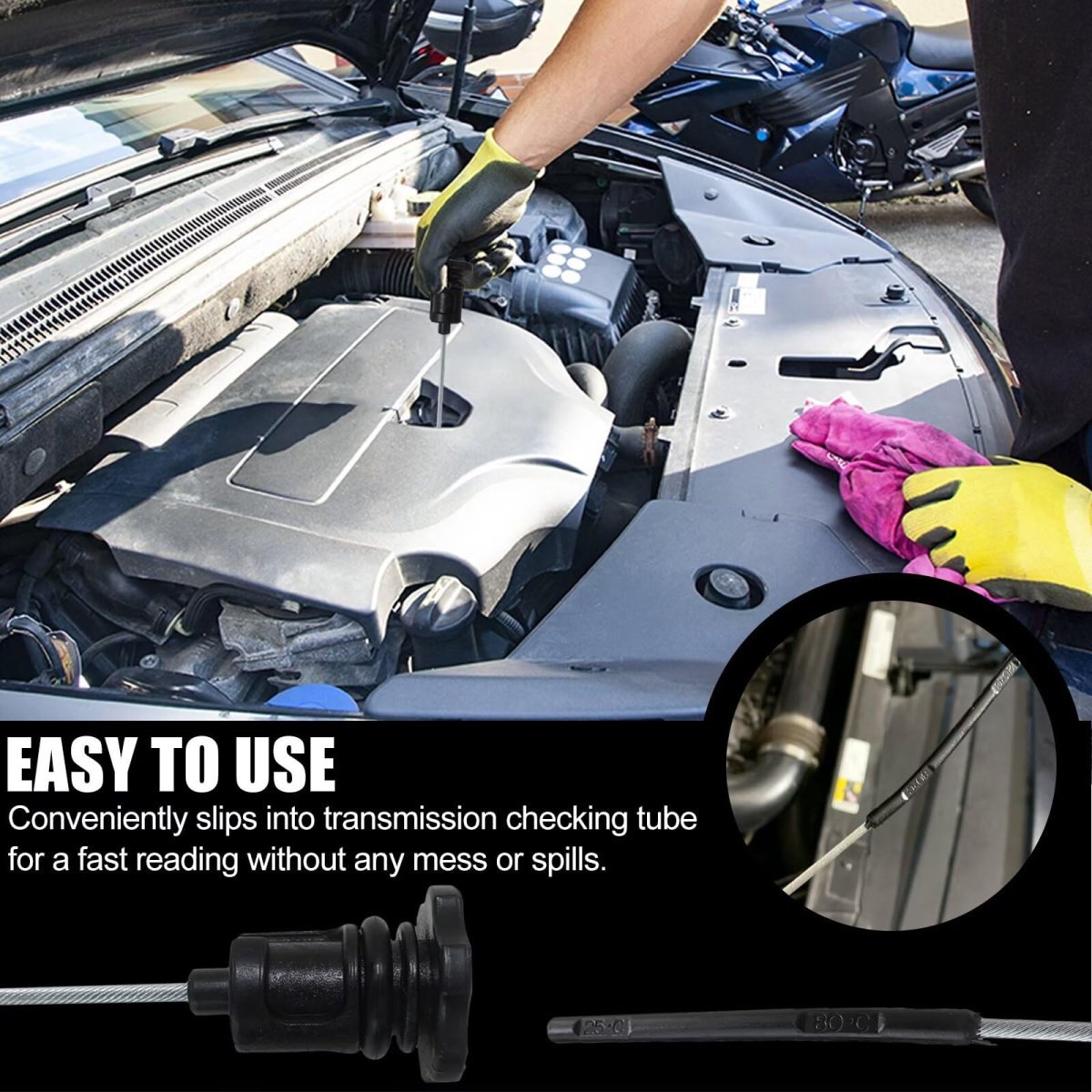 5 7l V8 Engine Oil Dipstick Automatic Transmission By Blue Elf For 2006-2014 Chrysler 300c With Nag1 A580 5 Speed
