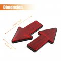 Uxcell 2pcs Red Arrow Shape Reflective Plate Adhesive Car Warning Reflector Sticker