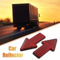 Uxcell 2pcs Red Arrow Shape Reflective Plate Adhesive Car Warning Reflector Sticker