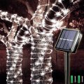 300 Led Solar Rope Lights Outdoor 99 Ft Waterproof Fairy String With 8 Modes For Garden Fence And Patio Decor White 