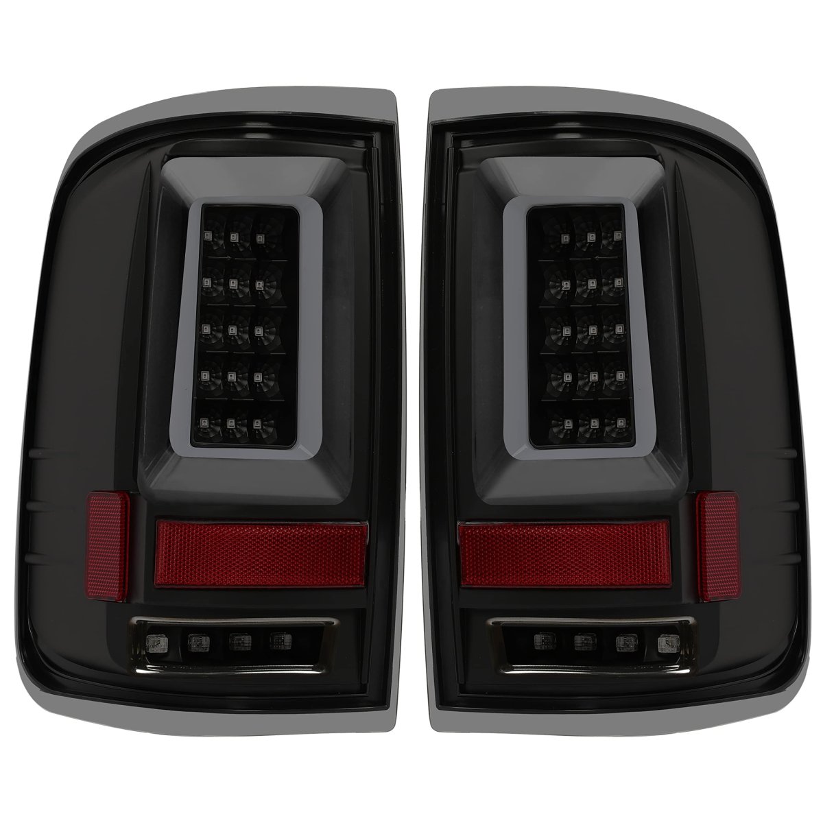 Led Tube Bar Tail Lights For 2004-2008d F150 Styleside Smoke Lens Black Housing Rear Brake Signal Lamps Replacement For Go-3876