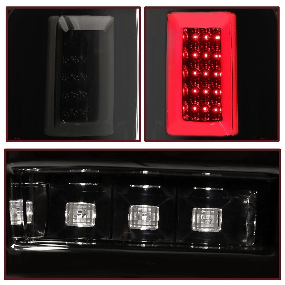 Led Tube Bar Tail Lights For 2004-2008d F150 Styleside Smoke Lens Black Housing Rear Brake Signal Lamps Replacement For Go-3876