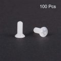 Uxcell M3x8mm Threaded Nylon Screws Phillips Cross Flat Head Machine Bolts 100pcs