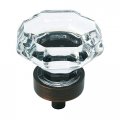 Cosmas 10 Pack 5268orb-c Oil Rubbed Bronze Cabinet Hardware Knob With Clear Glass 1-5 16 Diameter 