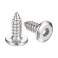 M6 X 16mm 25 Pack Flat Round Socket Head Screws Stainless Steel Self Tapping Full Thread Hex Cap Bolt For Wood Furniture 
