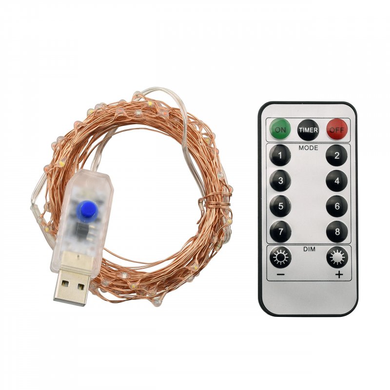 Usb Powered Dimmable Waterproof 33ft Led String Lights 100 Multicolor Fairy With Remote Controller And Timer For Patio Wedding
