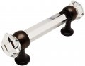Cosmas 5 Pack 6393orb-c Oil Rubbed Bronze With Clear Glass Cabinet Handle Pull 3 Inch 76mm Hole Centers 