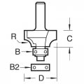 Trend Professional Bearing Guided Ovolo Router Cutter 5 64 Radius 1 4 Inch Shank 21 32 Diameter 16 Cut Length Two Bearings