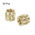 Uxcell Knurled Insert Nuts 50pcs M5x6 5mm Lx7mm Od 3d Printing Brass Threadeds Heat Set Insert Embedment