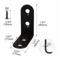 Uxcell 6pcs Angle Bracket Metal 40x40mm Black Corner Brace Fastener L Shaped Right Brackets Protector Shelf Support With Screws