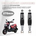 Dual Rear Shock Absorbers With Adjustable Spring Preload 270mm Length 10mm Mounting Hole For Chinese Gy6 Scooter Mopeds Taotao