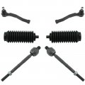 6 Piece Steering Kit Inner Outer Tie Rods W Boots Bellows For Chevy Aveo G3 New 