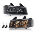 Pit66 Left Headlight Headlamp W Bulbs Compatible With Chevy Express 1500 Gmc Savana 2003-2014 Fit 2500 3500 2003-2021 Clear 
