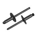 50pcs 3 16 X1 2 Large Flange Blind Rivets Zinc-plated Carbon Steel Grip And Mandrel Cap Black 