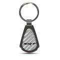 Dodge Jeep Srt Silver Genuine Carbon Fiber Black Metal Teardrop Key Chain Official Licensed